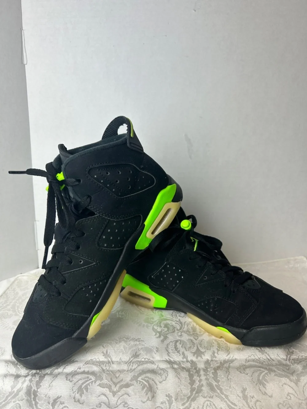 Nike Air Jordan 6 retro Sz 4.5 Electric Green/ Black 2021 Rubber Shoes Y2K
